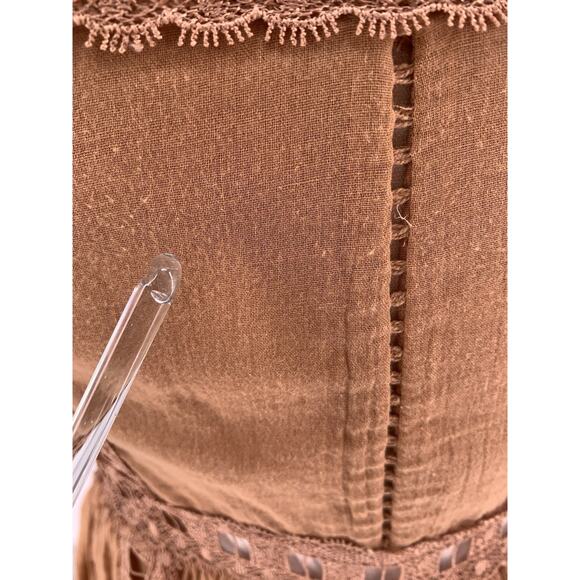 Free People FP One Verona Boho Chic Romantic Woodland Fairy Dress Brown S - Picture 11 of 13